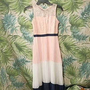 NWOT...Rare Editions Pink Dress with Lace Detail